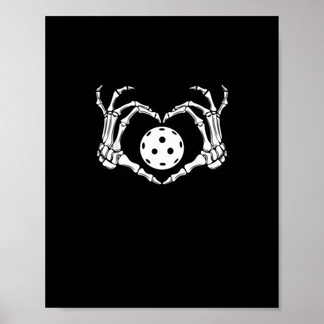 Poster Halloween Pickle Skeleton Mains de coeur (Devant)