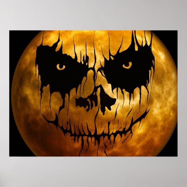 Poster Halloween Poster-Scandale Lune Visage (Devant)