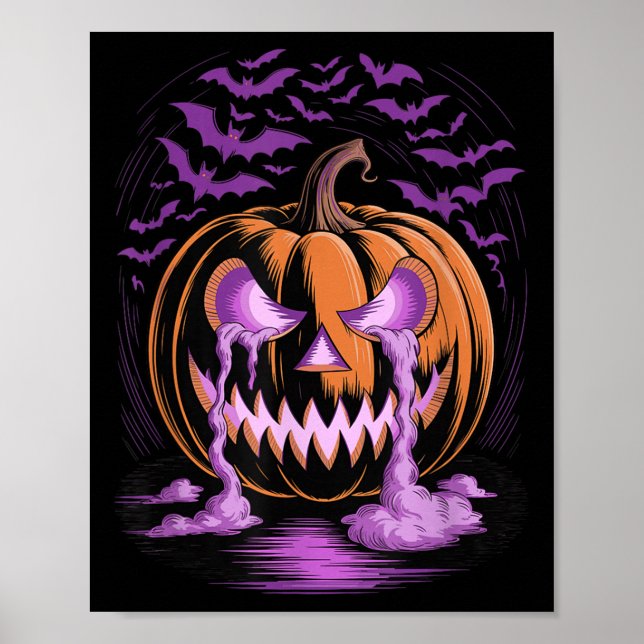 Poster Halloween Pumpkin Soky Season Bats  (Devant)