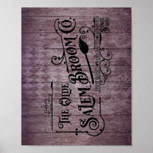 Poster Halloween Purple Grunge Gothique Salem Broom Compa