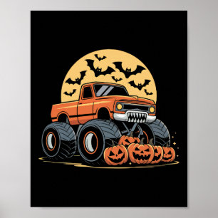Poster Halloween S Pour Enfants Garçons Monster Truck Cit