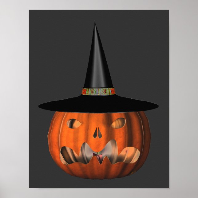 Poster Halloween Scary Jack-o'-lantern Citrouille (Devant)