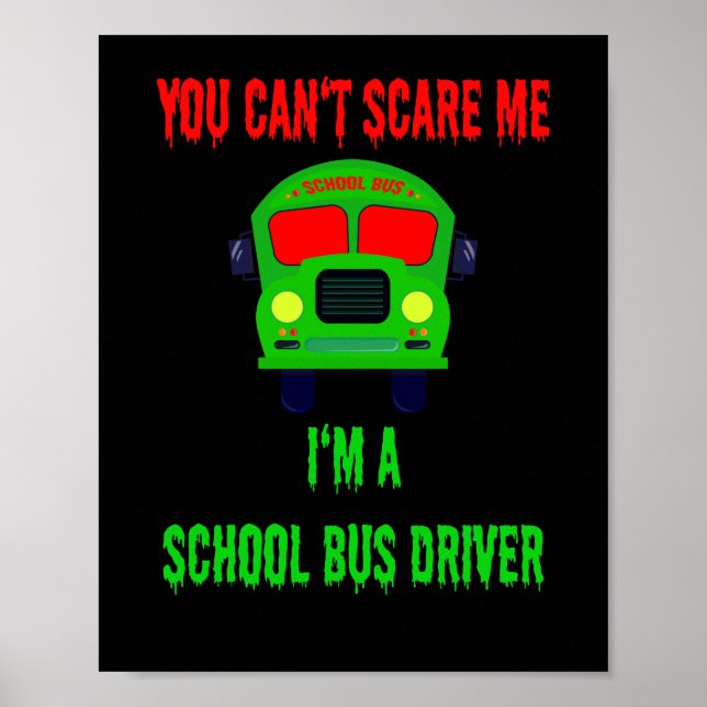 Poster Halloween Scary School Bus Driver Cadeau (Devant)