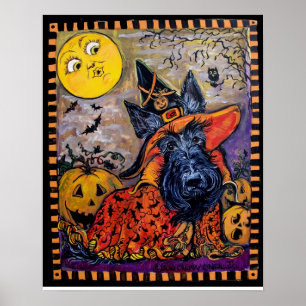 Poster Halloween Scottish Terrier
