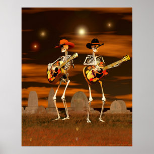 Poster Halloween Skeleton Concert