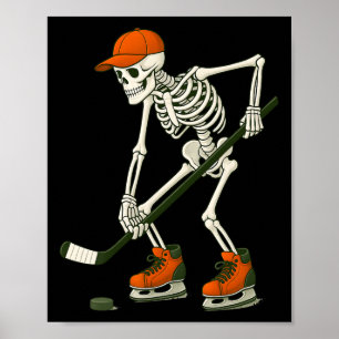 Poster Halloween Skeleton Costume de hockey sur glace Drô