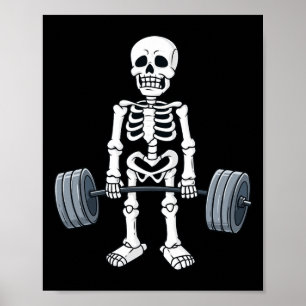 Poster Halloween Skeleton Deadlift Fitness Fun Fitness Po