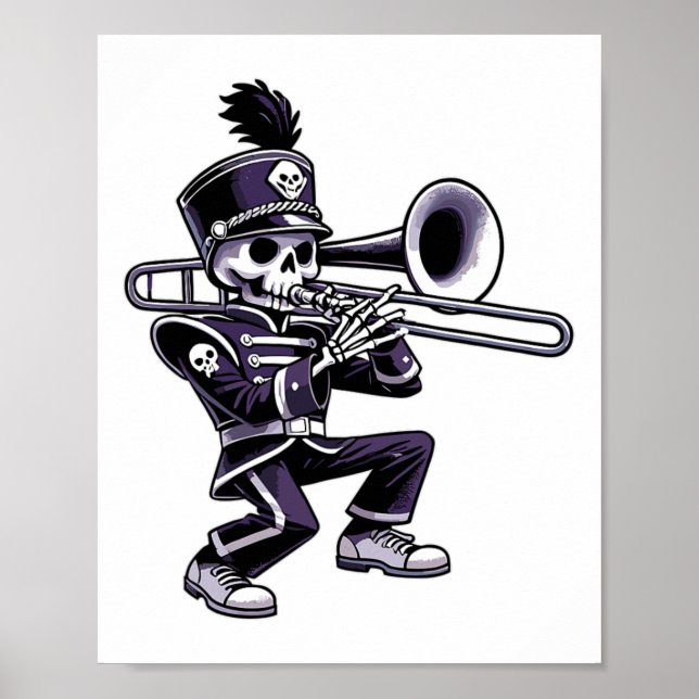 Poster Halloween Skeleton School Marche Band Trombone P (Devant)