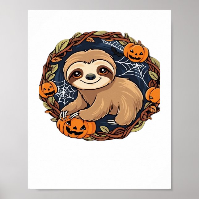 Poster Halloween, Sloth, 31 octobre, Thanksgiving Class (Devant)