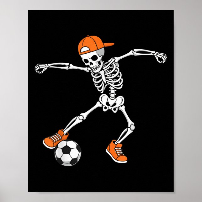 Poster Halloween Soccer Skeleton Football Trick Or Treat  (Devant)