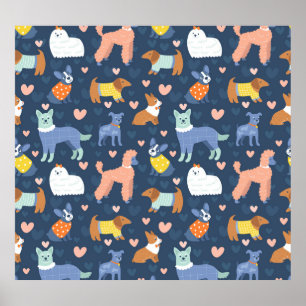 Poster Halloween Spiders Web : Motif sans couture