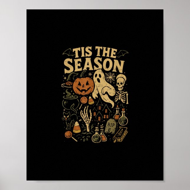 Poster Halloween Spooky Season Pumpkin Witch Tis The Seas (Devant)
