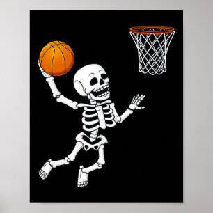 Poster Halloween Squelette Dunking Basketball Garçons Fil