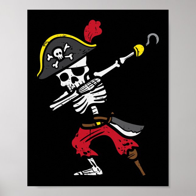 Poster Halloween Squelette Pirate Dab Costume garçon Enfa (Devant)
