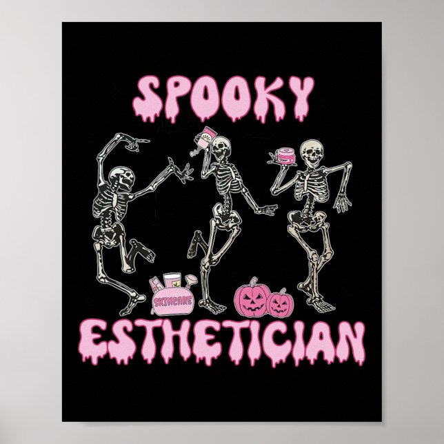 Poster Halloween squelette Thérapie de la peau Esthétique (Devant)