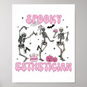 Poster Halloween squelette Thérapie de la peau Esthétique