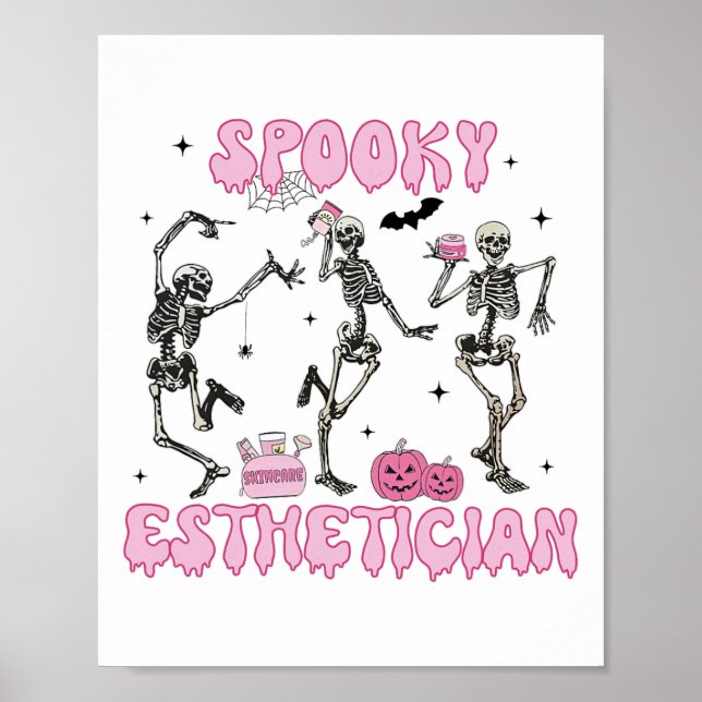 Poster Halloween squelette Thérapie de la peau Esthétique (Devant)