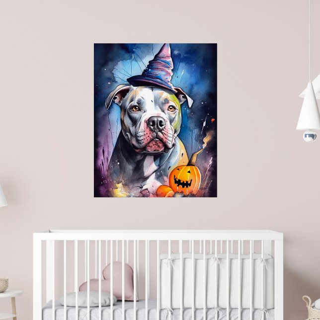Poster Halloween Staffordshire Américain Avec Citrouilles (Pépinière 2)
