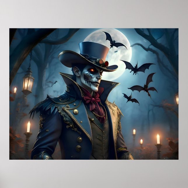 Poster Halloween Steampunk Southern Gentleman Zombie (Devant)