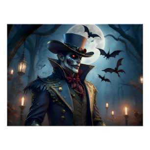 Poster Halloween Steampunk Southern Gentleman Zombie
