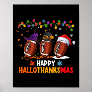 Poster Halloween Thanksgiving Noël Hallothanksmas Fo