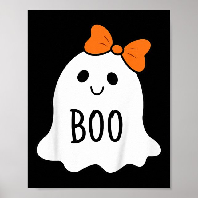 Poster Halloween Toddler Fantôme De Boo Avec Une Bow Girl (Devant)