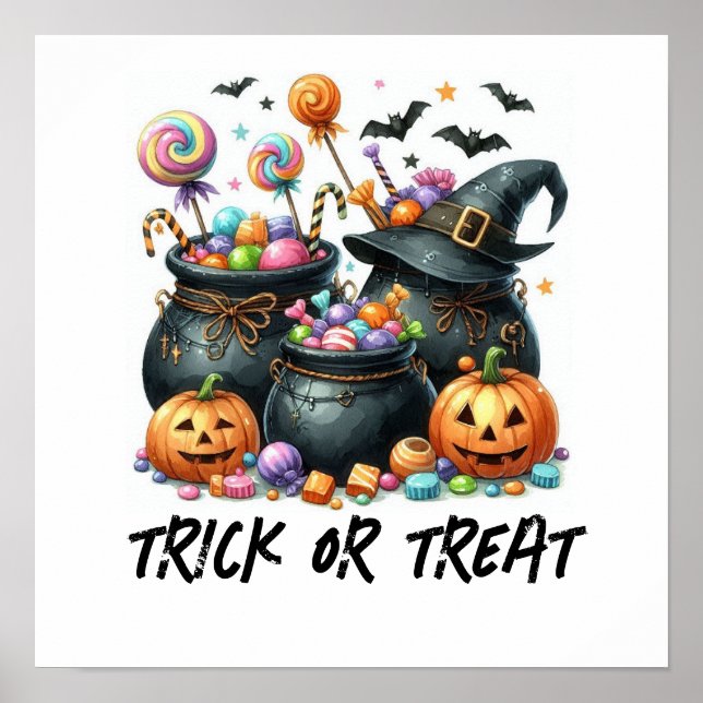 POSTER HALLOWEEN TRICK OU TRAITEMENT (Devant)
