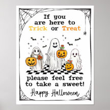 Halloween Trick ou Treat ghosts signe de bonbons p