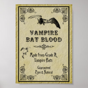 Poster Halloween Vampire Bat Blood Imprimer