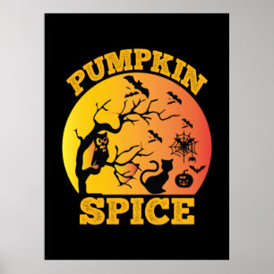 Poster Halloween Vintage Citrouille épice Anniversaire