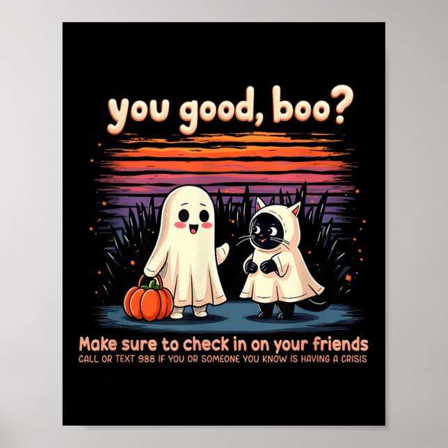 Poster Halloween vous êtes bon, Boo_ Prévention du suicid (Devant)