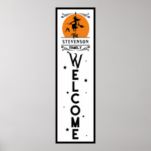 Poster Halloween Welcome   Family Name Door Length