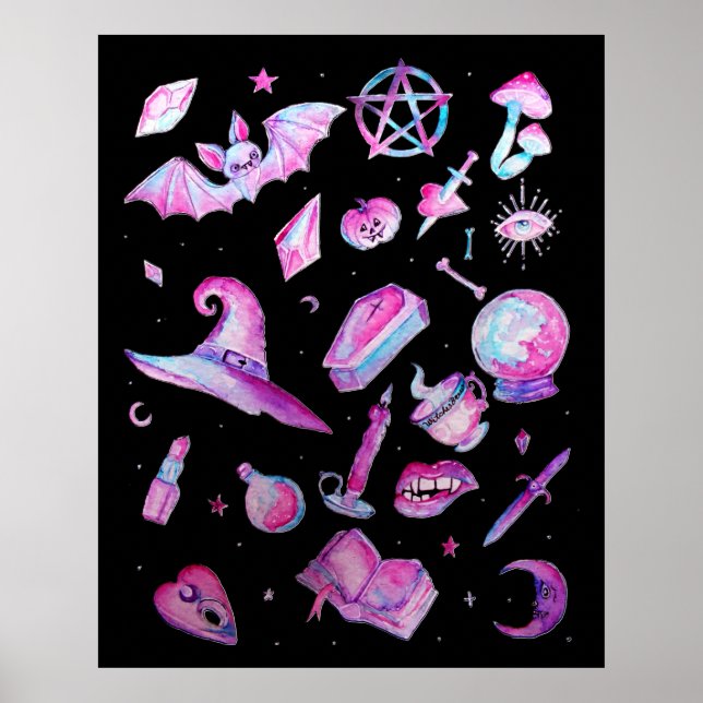 Poster Halloween : Witchy Goth Motif (Devant)