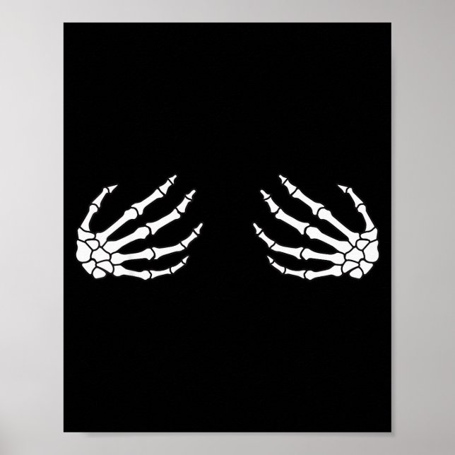Poster Halloween Women's Skeleton Hand  (Devant)