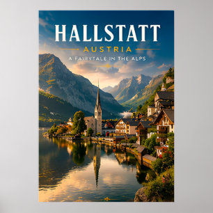 Poster 🏔️ Hallstatt Autriche Village Alpin