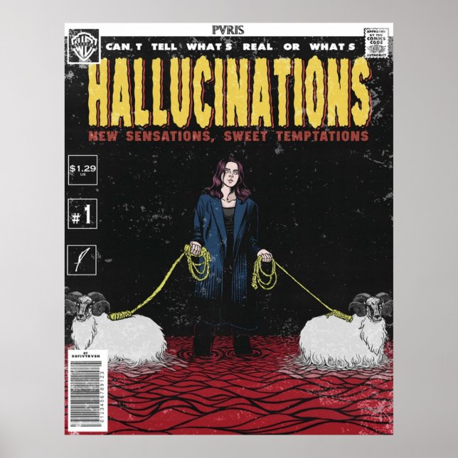 Poster Hallucinations couverture de bande dessinée PVRIS (Devant)