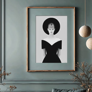 Poster Halo Iconique : Portrait Monochrome Casquette Noir