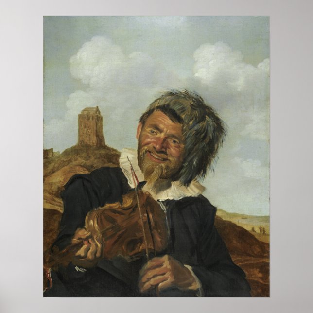 Poster Hals - Homme Jouant Le Violon Dans Un Paysage Duna (Devant)
