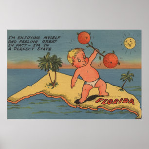 Poster Haltère de levage d'enfant des oranges