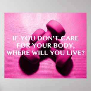 Poster Haltères d'haltérophilie de citation de motivation