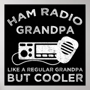 Poster Ham Radio Grand-père Comme Un Grand-Père Régulier