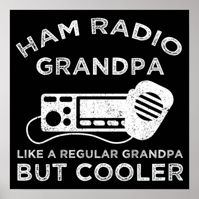 Poster Ham Radio Grand-père Comme Un Grand-Père Régulier  (Devant)