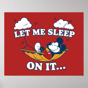 Poster Hamac de Mickey Mouse "Laissez-moi dormir dessus…"