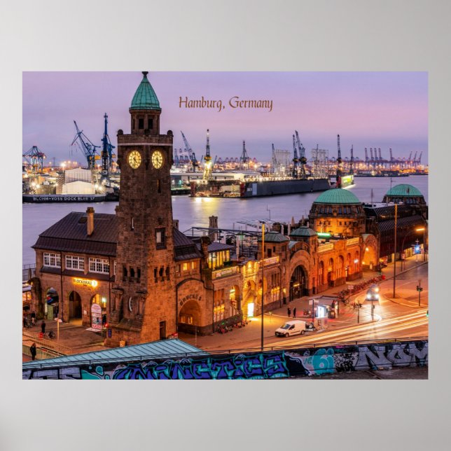 Poster Hambourg Allemagne, photo du paysage urbain (Devant)