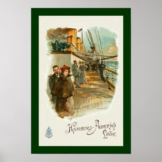 Poster Hambourg-Amerika~SS Furst Bismark~Homme/Femme Sur  (Devant)