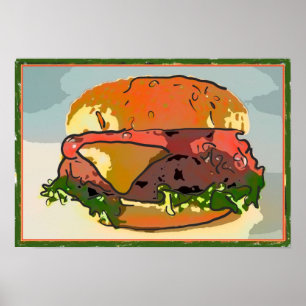 Poster Hamburger Italiano
