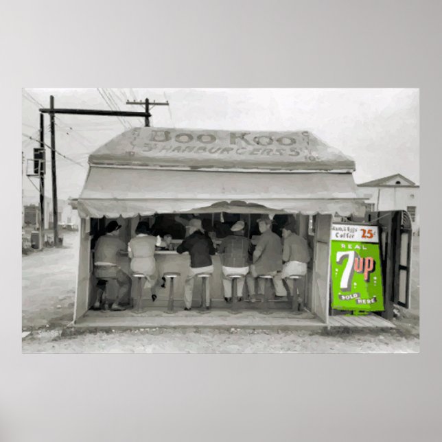 Poster Hamburger Stand Art, ajouter du texte (Devant)