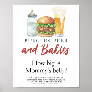 Poster Hamburgers et bébés Quelle est la taille du ventre