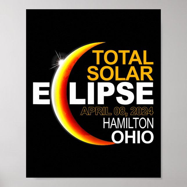 Poster Hamilton 2024 Solar Eclipse 2024 040824 Eclipse (Devant)