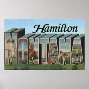 Poster Hamilton, Montana - Scènes de grandes lettres